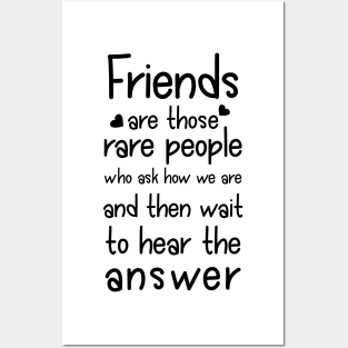 Friends are rare people Friendship Quote Typography Minimalist Posters and Art